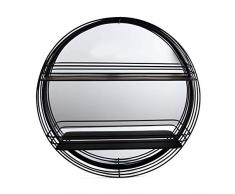 K&K Interiors 16042A Wandregal, Metall, rund, 61 cm, Schwarz