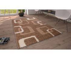 G & G Flora Carpets Shaggy/Torino Teppichläufer, Hardware Synthetik, Dunkelbeige, 300 x 80 x 4 cm