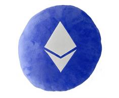 Ethereum Kissen, Bestickt, rund, gefülltes Plüschkrypto-Kissen, ETH
