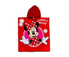 Minnie Mouse Disney Pink Kleid und Geldbörse Blumen süß, Chic und einzigartiger Poncho Kapuzenhandtuch rot