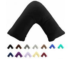 taoson 100% Baumwolle Fadenzahl 300 weiß Chevron Zig Zag voller Länge Reißverschluss Körper Kissen Fall nur Cover kein Einsatz 53,3 x 137,2 cm, baumwolle, V-Black, V Shaped Pillowcase