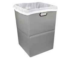 Freegrace Premium faltbarer Wäschesammler mit Wäschesack – langlebiger Vliesstoff, Anti-Schimmel-Kunststoffplatte, extragroß, platzsparend und kompakt, zusammenklappbarer Wäschekorb mit Metallgriffen marineblau