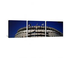 iCanvasART 3 Flaggen vor EIN Stadion, Yankee Stadium, New York City, New York, USA Nr. 2 Leinwand Kunstdruck Panorama Bilder, 0,75 von 48 von 40,6 cm