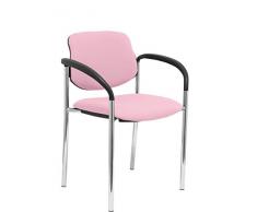 Piqueras Y Crespo (PIQU7) Fester Stuhl Villalgordo Bali Rosa Gehäuse Chrom mit Armen Büro, Einheitsgröße