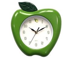 DINY Home & Style Wanduhr, Motiv Apfel, 25,4 x 22,9 cm 10 x 9 grün