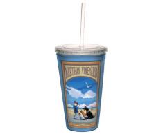 cc33034 Vintage Martha s Vineyard Promenade von Joanne Kollman Künstlerische Traveler doppelwandige Cool Tasse mit wiederverwendbarer Strohhalm, 473 ml
