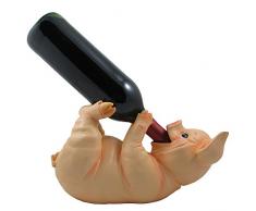 Home-n-Gifts Pig Wein Trinken Flaschenhalter Skulptur für Country Farm Bar und Küche Decor Tischplatte Wein Steht & Racks und dekorative Sammlerstück Statue Geschenke für Landwirte