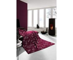 biederlack Kuscheldecke Weihnachten Baumwolle und Dralon I 150x200 cm I Made in Germany I Öko-Tex Standard 100 weinrot