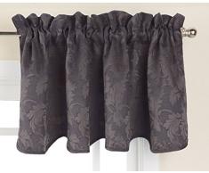 Lothringen Home Fashions Flora Fenster Vorhang Querbehang, anthrazit, 132,1 x 45,7 cm