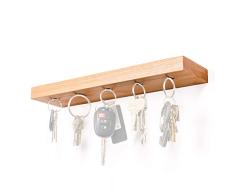 Rackless – Floating, Wand montiert Regal und Magnetschlüssel Rack, in 20,3 cm 25,4 cm & 30,5 cm weiß Eiche massiv, weiß, 12 Wide