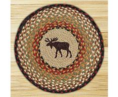 BR & Nameinternal CH-019 Stuhlkissen, Motiv Elch, rund, Bedruckt, 39,4 cm, 4 Stück