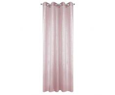 Eurofirany Glatt Metallische Punkte Transparent Aufdruck Muster Matt 8 Ösen Weich Vorhänge Gardinen Modern Schlicht Schlafzimmer Wohnzimmer, Rosa + Silber, 140X250cm