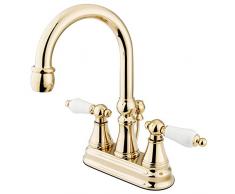 Nuvo Elements of Design es2612pl Madison Spültischmischbatterie 10,2 cm Centerset Toilette Wasserhahn mit Messing Pop-Up, 4-7/20,3 cm Messing poliert