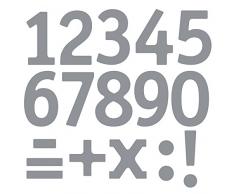 Rayher 30119606 Klebeschrift Zahlen, 10x23cm, Spiegelfolie, silber