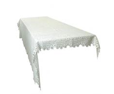 mookaitedecor Spitzentischdecke rechteckig für rechteckige Tische, Polyester Tischdecken für Küche Hochzeit Party Dekoration, 100% Polyester, beige, 152 x 229 cm