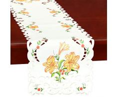 Simhomsen Stickerei Calla Lily Flower Tischläufer für Ostern, Urlaub, Frühling oder Hochzeit Blumendekoration, Kommode Schal 14 x 35 inches Orange