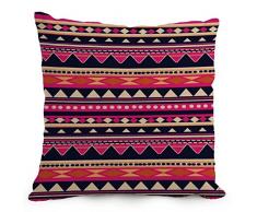 Linara Boutique Decor Überwurf Kissen Kissenbezug, Quadratisch African Kente Mudcloth Serie für Couch, Sofa, Bett, Home Decor, Interieur Design, 45,7 x 45,7 cm (45 x 45 cm) Pink/Schwarz