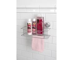 Splash Home Metropolis Badezimmerkorb mit Saugnapf, 27,9 x 15,2 x 12,7 cm, Chrom