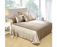 LilySilk 100% Mulberry Seide Blatt Set 4 19 Momme, Kaffee, California King