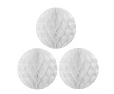 Wrapables Tissue Honeycomb Ball Party Dekorationen für Hochzeiten, Geburtstagsfeiern, Baby Duschen und Kinderzimmer Decor (Set von 3), 30,5 cm weiß