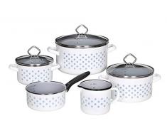 KrÃ¼ger Karl Topfset Baltrum 5 teilig Kochtopf, Stahl, WeiÃ Mit Grauen Punkten, 24 cm