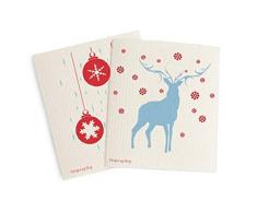 Skoy, Reinigungstuch, Designer Series (2 PK) Reindeer/Ornaments