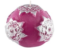 Magic Candle World Candles Handbemalte Kugelkerze, mit Sternen und Kristallen. Winterkerze. Winter, Advent und Weihnachts Deko. Adventskranz.