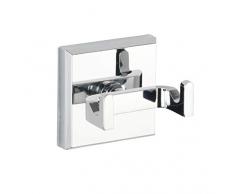 WENKO 23525100 Power-Loc Badezimmerwischer Laceno, Duschabzieher, Befestigen ohne bohren, 18,5 x 17 x 5 cm, chrom