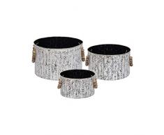 Foreside Home and Garden Ariana Round Baskets, Set of 3 Korb, Metall