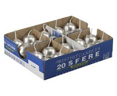 Cereria di Giorgio risthò Kerzen Kugel, Wachs, Silber, 3 x 3 x 3 cm, 20 Stück