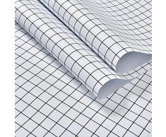 Selbstklebend Plaid Muster Dekorative Kontakt Papier Schubladen Regal rutschsicher für Schränke Kommode Zähler Wand Kunst und Handwerk Decor (blau, 61 cm wx117 L)