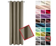 Eurofirany Rita Vorhang Gardine Glatt Schlicht Einfarbig - 8 Ösen Modern Schlafzimmer Wohnzimmer Lounge Kinderzimmer 1 Stück Einzeln, Polyester, Cappuccino, 140X250cm