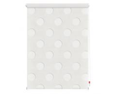 Lichtblick Doppelrollo Kreis, 80 x 150 cm in Weiß, Duo Rollo für Fenster & Türen, ohne Bohren, Jalousie & moderner Sicht- und Sonnenschutz