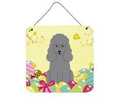 Carolines Treasures Ostereier Pudel, silberfarben, Metalldruck 6x6 Mehrfarbig