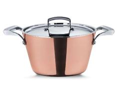 Pensofal Pen8206 Fleischtopf 2 Griffe mit Glasdeckel, Durchm. 20cm, in Litoschachtel, Serie Reserve, Kupfer