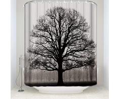 Schimmelresistent Dusche curtain-tree Silhouette Wasserdicht Badezimmer Stoff, Vorhänge Dusche, 182,9 cm (W) X 198,1 cm (H) Badezimmer Dekor mit Haken, Polyester, TK-CRY-0185YL, 72(w) x 84(h)