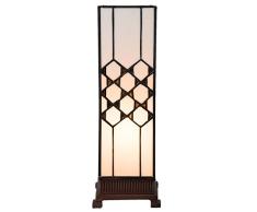 Lumilamp 5LL-5888 Tischleuchte Tischlampe Nachttischlampe Art Deco Tiffany Stil 12 * 12 * 36 cm E14 / max. 25 Watt dekoratives buntglas Tiffany Stil
