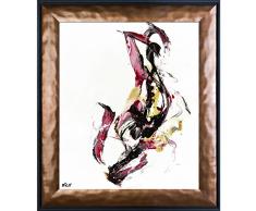 overstockArt Künstler ABE Abstrakt EXP Serie 10113110409 von Kris Haas Kunstdruck auf Leinwand mit Kupfer und schwarz Combo Frames