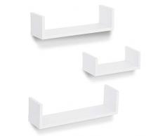 Americanflat Wandregal, Weiß, 3 Stück