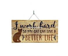 Imprints Plus Holzschild mit Lattenrost – 15,2 x 30,5 cm rustikales Landhaus-Wanddekoration, handgefertigt mit Kiefernholz, inkl. Aufhängung und Anleitung (in englischer Sprache) 12 x 6 I Work Hard