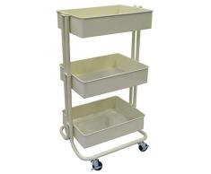 Aspect Rollwagen mit 3 Ebenen, vanille, 43 x 35 x 78.5 cm