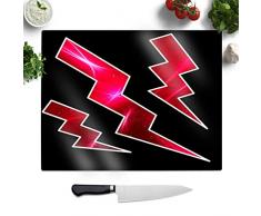 BIG Box Art Glasschneidebrett mit rosa abstrakten (11) Kunstdesign Druck - Kleiner Arbeitsflächenschutz - Servierplatte, Mehrfarbig, 27,5 x 19,5 cm