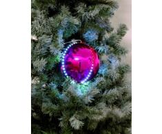 EUROPALMS 83501238 Schneekugel mit LED-Lichtern, Rosa, 8 cm, 5 Stück