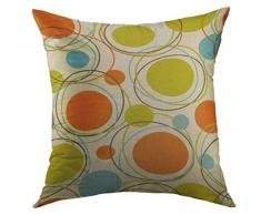 mugod dekorativer Überwurf-Kissenbezug Schutzhülle für Couch Sofa Bett Home Decor, Colorful 1970er Love trumpft Hate Psychedelic Blumen Herzen Text Design Orange groovypillow Fall 18x18 inch Muster 03