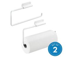 iDesign Forma Papierhandtuchhalter aus Metall, drehbar, zur Wandmontage unter Schrank oder Tür 2er-Set Set of 2 weiß