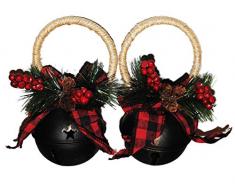 Changing Seasons Weihnachtsglocken mit Weihnachtsmotiv, 2 Stück Antiqued Brass