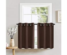 Lazzzy Waffelmuster Strukturierte Küche Stufe Vorhänge für Badezimmer Gardinen Set Pole Top 45| Curtains N-Brown