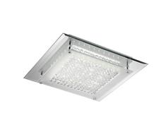 ONLI LED Deckenleuchte integriert 18W 4000K Modern mit Spiegelfuß, Glas und Kristall, verchromt
