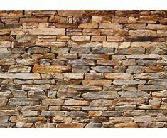 AG Design FTS 1319 Steinwand, Papier Fototapete - 360x254 cm - 4 teile, Papier, multicolor, 0,1 x 360 x 254 cm