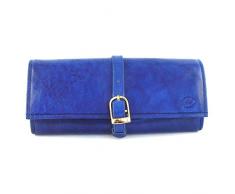 Adriatica Pelletteria Schmuckkästchen aus Leder, handgefertigt, Blau